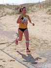 Claire Simpson (Jarrow and Hebburn AC) on her way to winning the South Shields 10k Sand Dance Race.